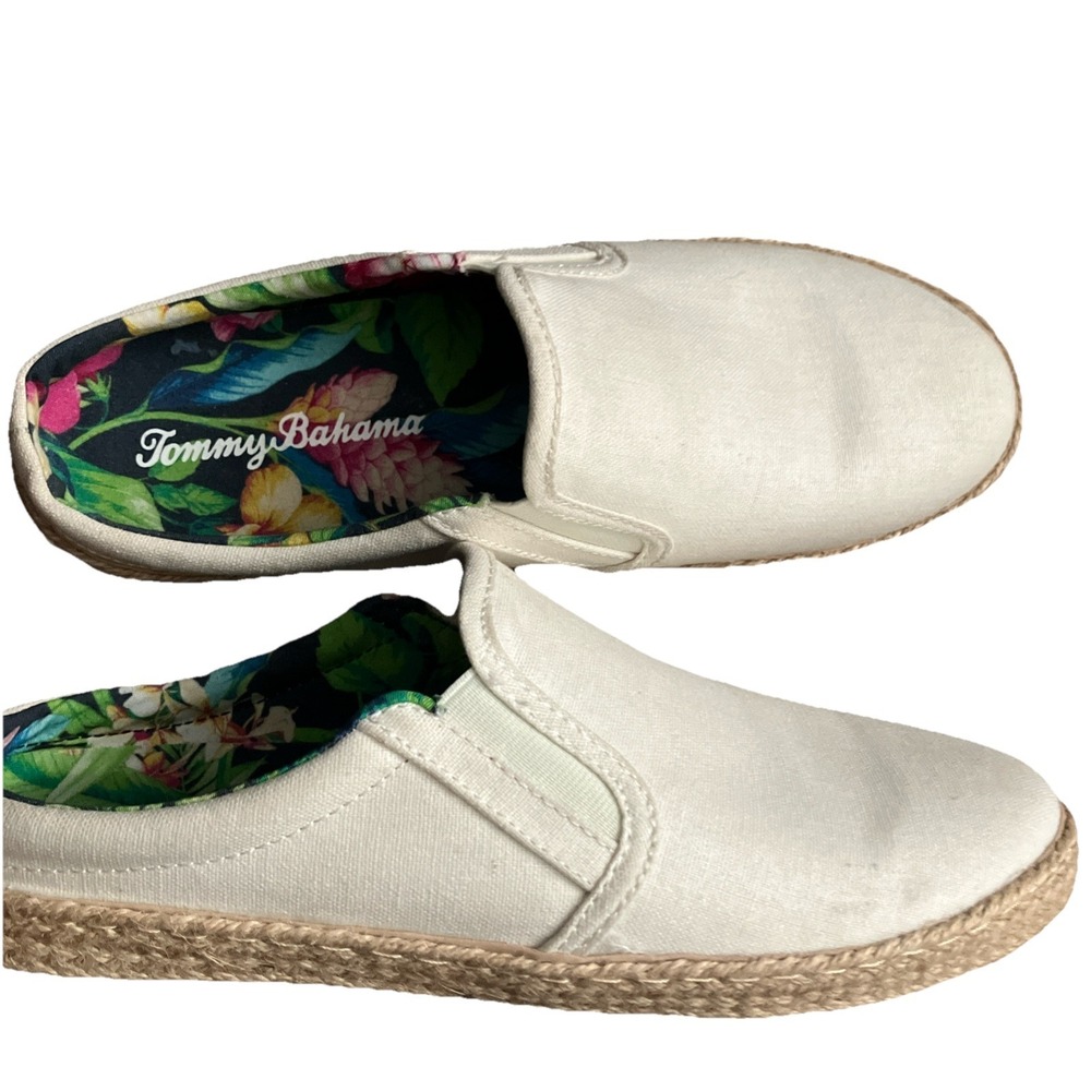 Tommy Bahama Shoes Womens 9 Cream Tropical Espadrilles‎ Slides Sneakers Mules